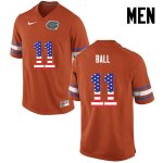 Men's Florida Gators #11 Neiron Ball NCAA Nike Orange USA Flag Fashion Authentic Stitched College Football Jersey PKF3862SQ